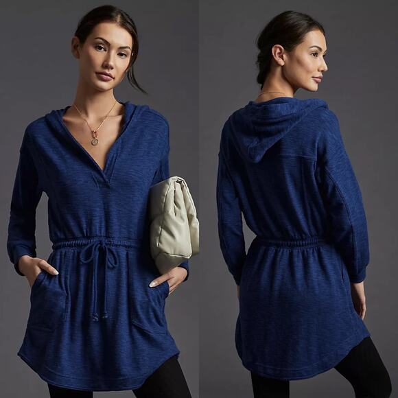 Daily Practice Anthropologie Navy Hoodie Tunic Hiking Dress Gorpcore Granola - Picture 1 of 15